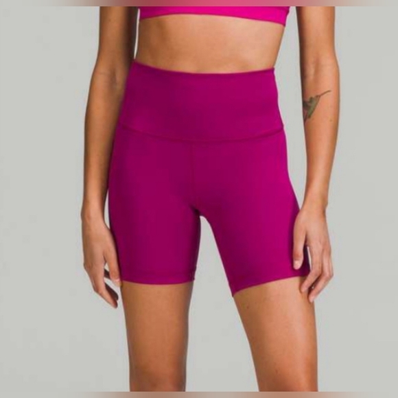 lululemon athletica Pants - Lululemon Wunder Train High Rise Magenta Shorts